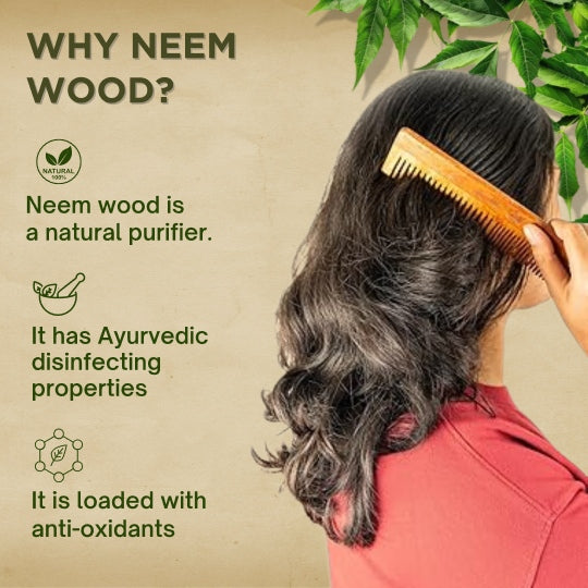 Tabbsz kachi neem wood comb, Kachi neem wood comb, Eco friendly comb, Non plastic comb, Wooden comb, Neem wood comb, Affordable wooden comb, Cheap wood comb, Best wood comb, Anti hairfall comb, Hair growth comb, Neem oil infused comb, Neem comb for thick hair, Sustainable hair comb, Hair care comb, Neem comb benefits, Anti dandruff wooden comb, shipped globally, India's first cleaning tablet, 100% natural comb, Handle comb, Handle wood comb, Ayurvedic comb