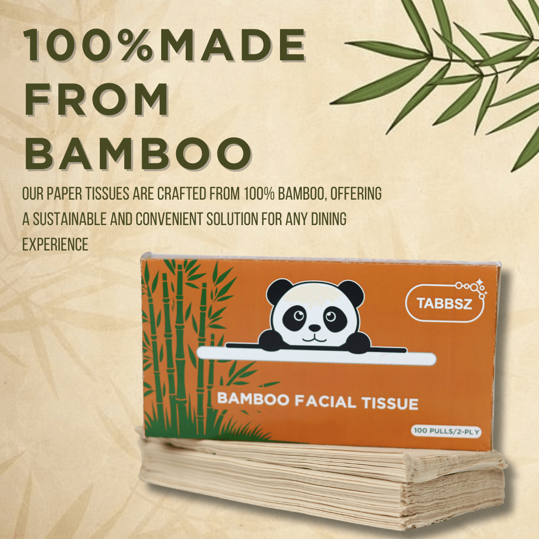 TABBSZ BAMBOO FACIAL TISSUES - Tabbsz store- Single pack - 100 pulls /200 sheets - wk_wallet