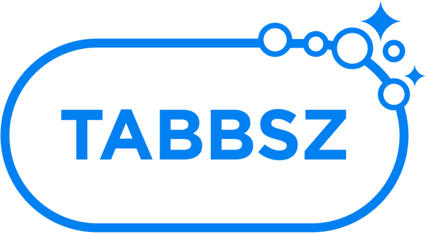 Blue 'TABBSZ' logo on a white background