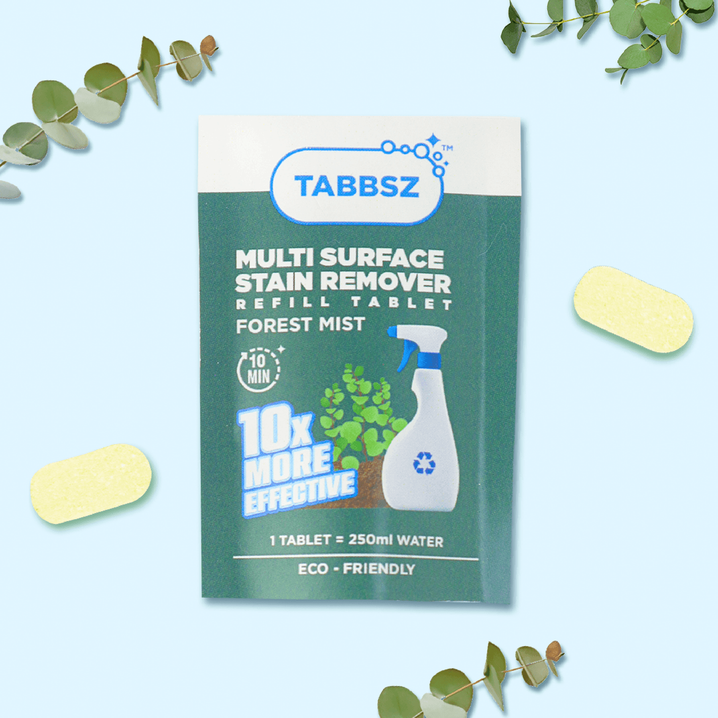 "While also acting as a powerful surface cleaner, all-purpose cleaner, and hard water stain remover, Tabbsz Multi Surface Stain Remover efficiently tackles tough stains on many surfaces, including fabric, tile, and hard floors."