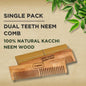 TABBSZ KACHI NEEM WOOD COMBS - Tabbsz store- Dual Teeth Comb / Single Pack - wk_wallet