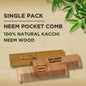 pocket comb made with 100% natural kacchi neem wood
