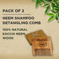 TABBSZ KACHI NEEM WOOD COMBS - Tabbsz store- Shampoo Detangling comb / Pack of 2 - wk_wallet