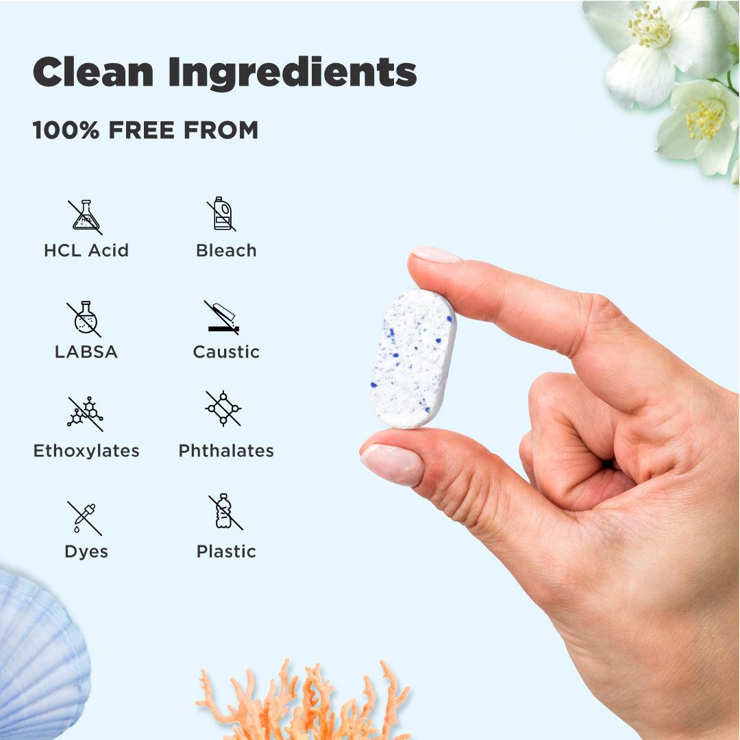 TABBSZ TOILET CLEANER, ASSORTED PACK, Tabbsz store, Assorted Packs, pack of 8,pack of 16 ,pack of 32, pack of 64, tabbsz, toilet cleaner, clean tablet, plastic free, nontoxic, child safe, pet safe, zero waste, chemical free ,toilet cleaning ,acids free, bleach free, dyes free, phthalates free, eco friendly, nature friendly, jasmin, sea mineral 