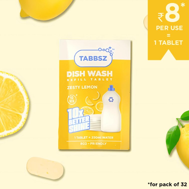 Scented Tabbsz dishwash gel 250ml, assorted natural fragrances, eco-friendly and effective dishwash wash, gentle on skin, plastic-free and biodegradable formula