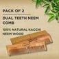 TABBSZ KACHI NEEM WOOD COMBS - Tabbsz store- Dual Teeth Comb / Pack of 2 - wk_wallet